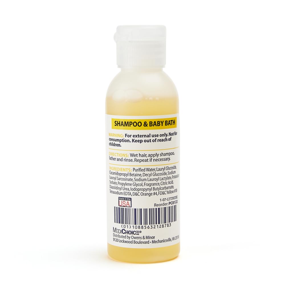 MediChoice Tear-Free Baby Shampoo & Bath Gel - Gentle Wash for Newborns & Infants - Fresh Scent, Quick Rinse, Hypoallergenic - Travel Size 2oz (Pack of 144) - Perfect for Daycare, Travel & Home Use