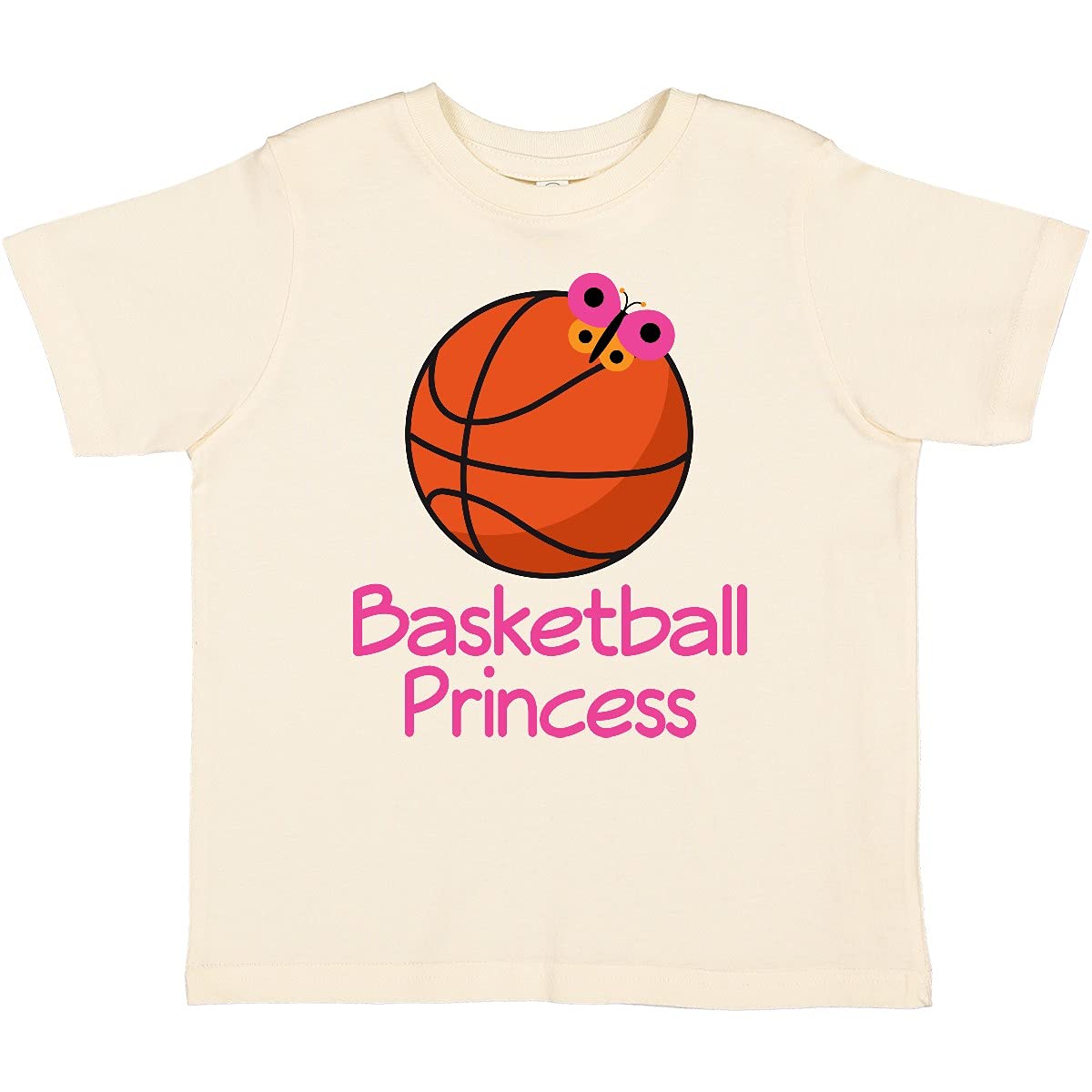 Inktastic Basketball Princess Toddler T-Shirt - Cute Girls Basketball Outfit for Play & Sports - Perfect for Toddler Basketball Games, Birthday Gifts & Casual Wear