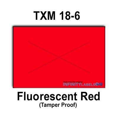288,000 X-Mark 1812 Compatible Fluorescent Red General Purpose Labels for TXM 18-6 Price Tag Guns - Full Case with 8 Ink Rollers & Security Cuts - Perfect for Retail Pricing, Inventory Labeling & Warehouse Organization