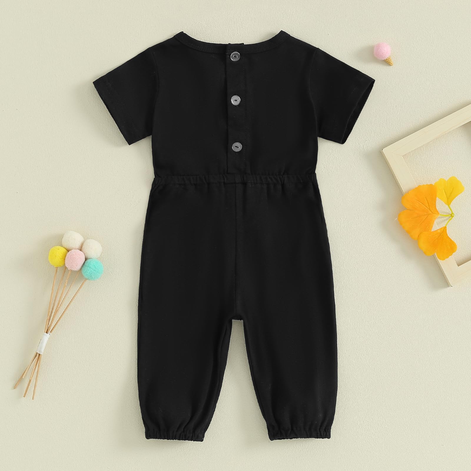 Mubineo Baby Romper Jumpsuit - Short Sleeve Plain Outfit with Pocket for Toddler Girls & Boys | Newborn Summer & Fall Clothing for Playdates, Daycare & Family Outings