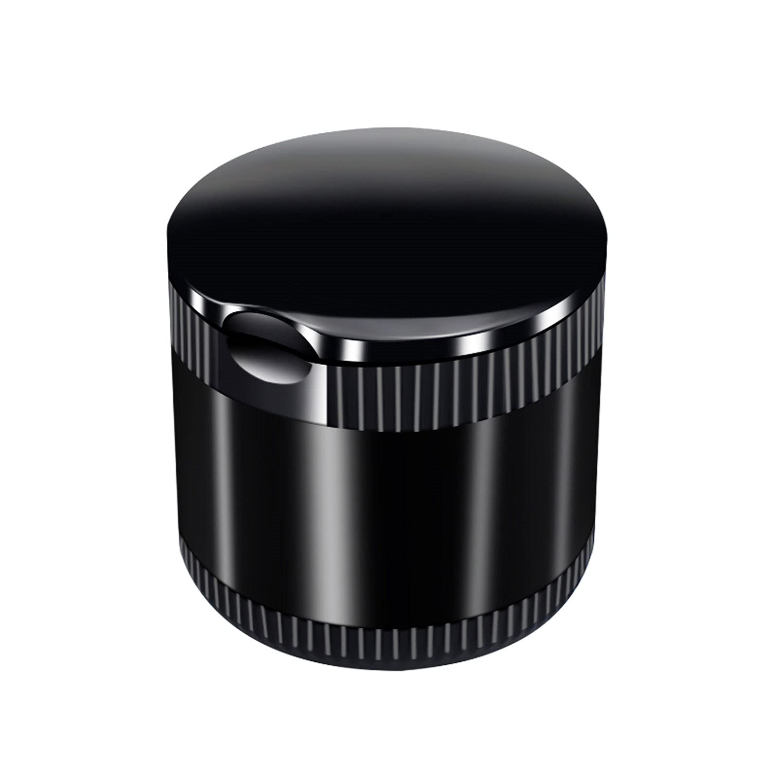 Premium Smokeless Car Ashtray with Lid & Blue LED Light - Stainless Steel Vehicle Ashtray for Car Cup Holder | Ideal for Home, Office, and Travel Use (Black)