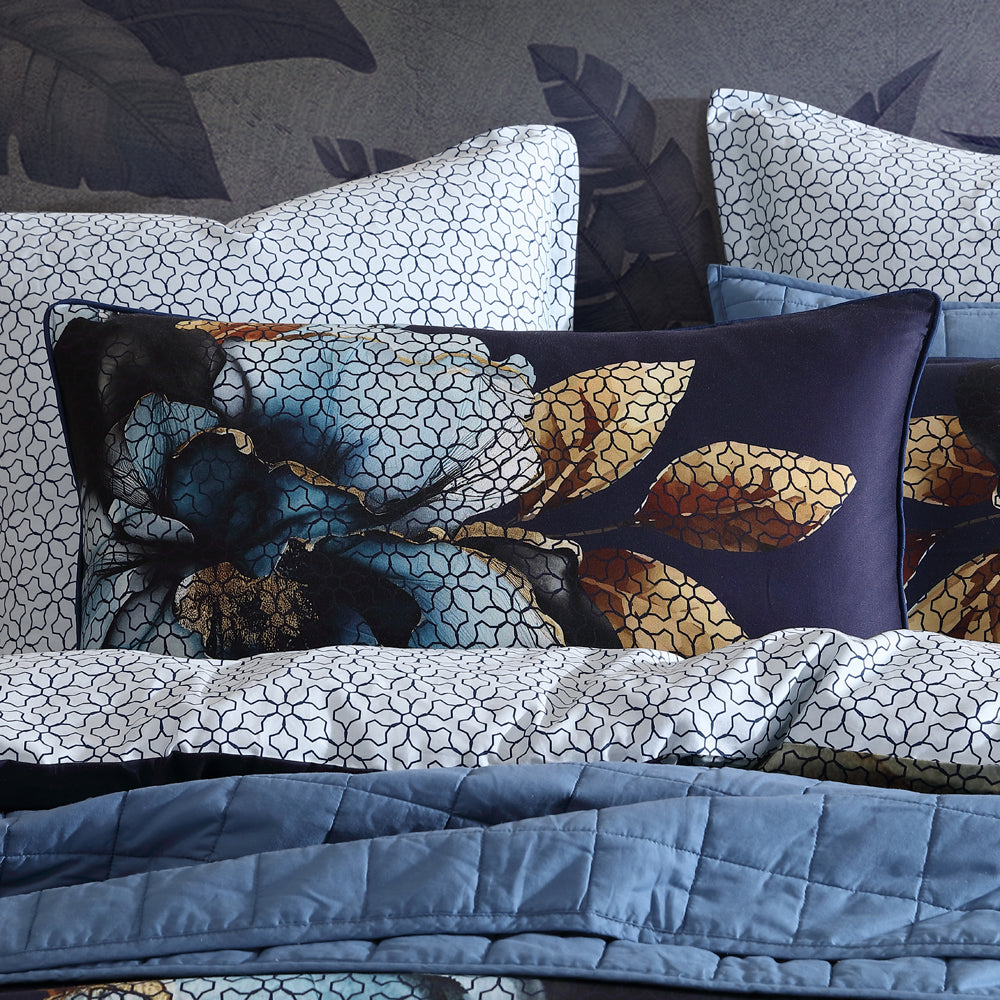 Premium Golden Glow Navy Blue Quilt Cover Set - King Size Bedding for Luxurious Comfort | Perfect for Master Bedrooms, Guest Rooms & Hotel Decor