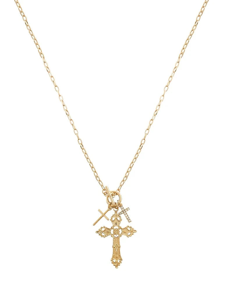 14K Gold Cross Pendant Necklace for Women - Religious Jewelry Gift for Baptism, Confirmation & Everyday Wear