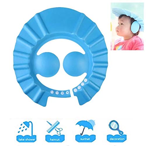 Adjustable Baby Shower Cap for Safe Hair Washing - Soft Bathing Hat with Eye & Ear Protection, Leaves Design for Infants & Toddlers - Perfect for Bath Time, Swimming, and Sensitive Skin Care