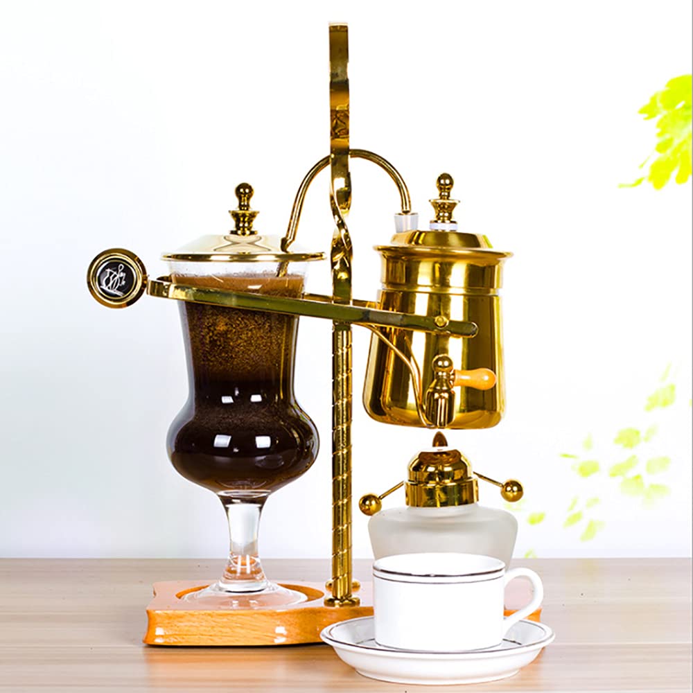 Premium Leblett Syphon Coffee Maker - Luxury Gold Balance Siphon Brewer for Coffee & Tea, Large 4-Cup Capacity for Home, Office or Cafe Use - Perfect for Entertaining Guests & Professional Brewing