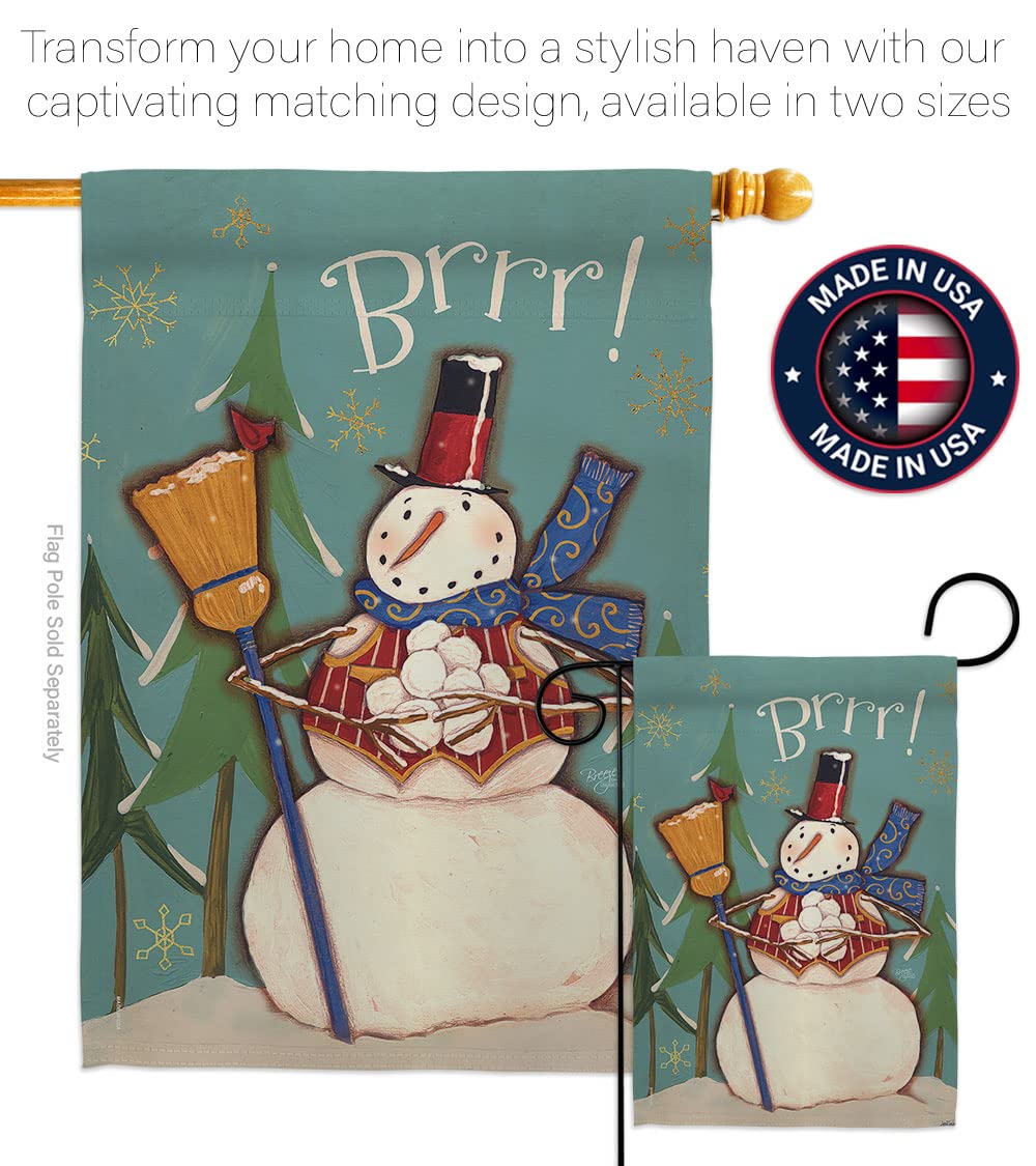 Snowman Winter Wonderland House Flag Set 28x40