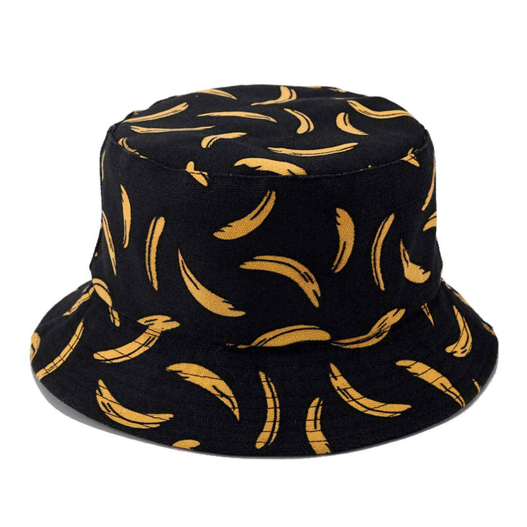 Joylife Banana Print Bucket Hat - Reversible Packable Fisherman Hat for Women & Men, Summer Sun Protection Beach Hat - Perfect for Outdoor Activities, Travel, and Vacation