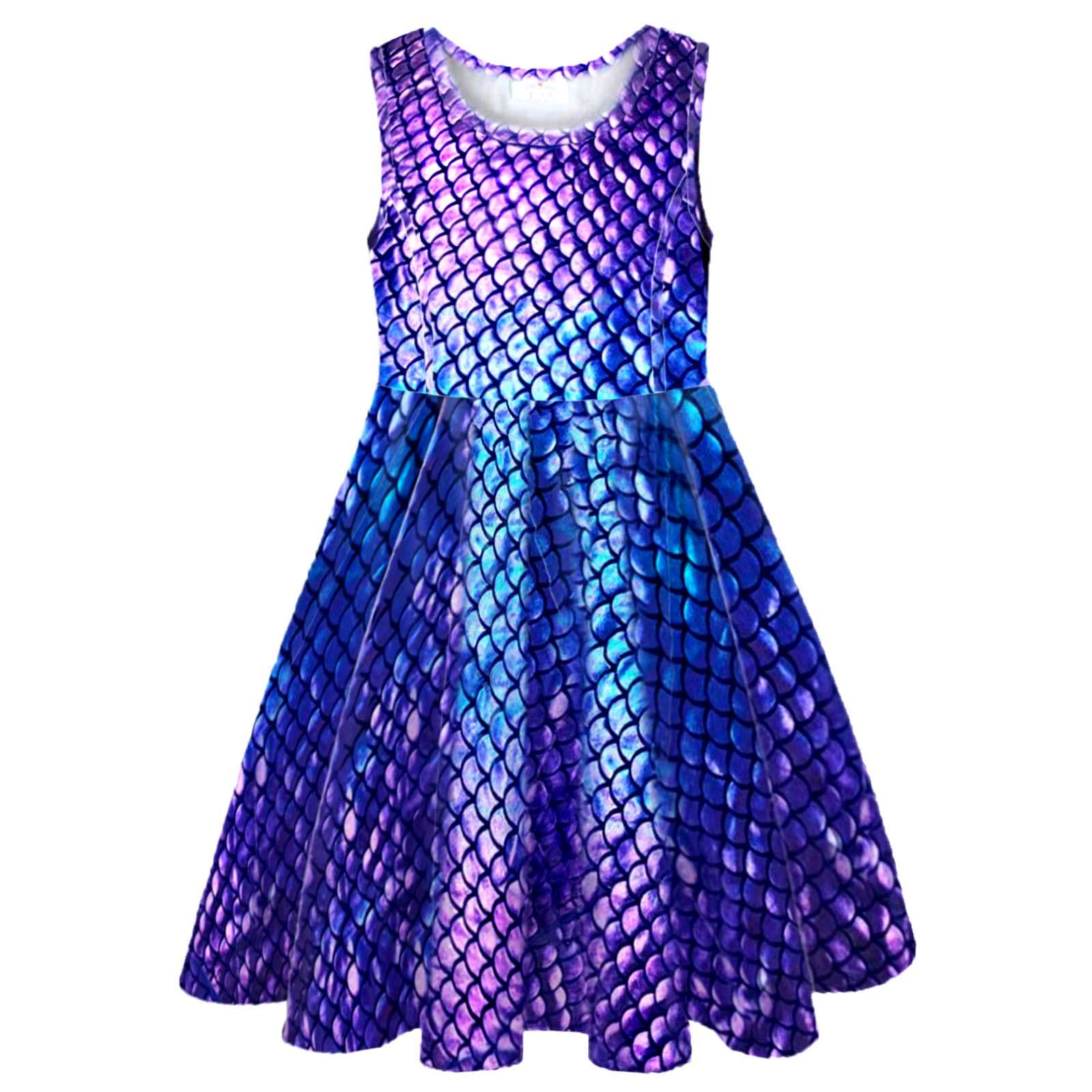 VIKITA Girls Summer Sleeveless Sundress for Kids 2-12 Years - Floral Print Casual Dress for Beach, Party & Outdoor Play