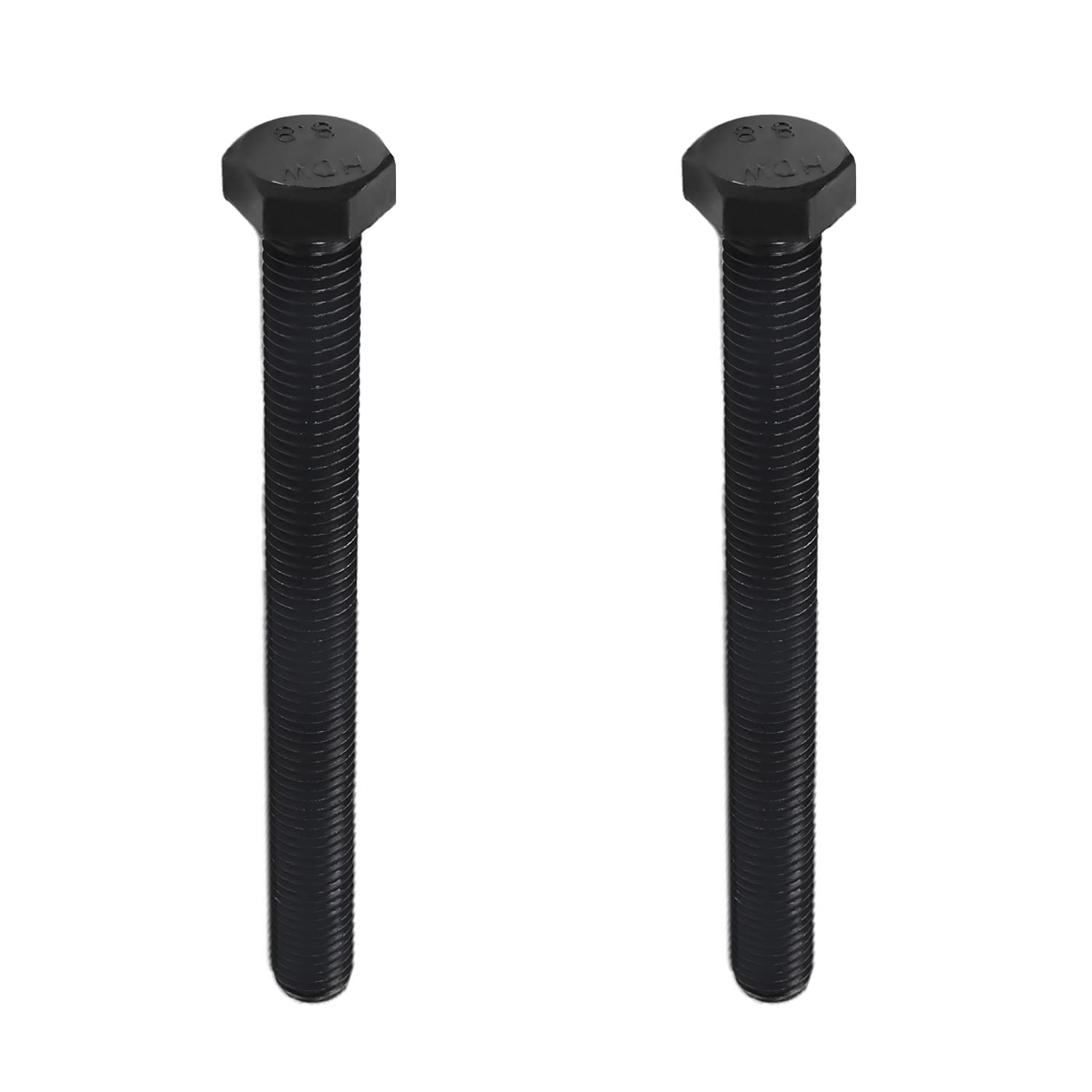 Hex Head Screws M14x150mm Carbon Steel Fully Threaded Black Fastener - 2PCS for Furniture Assembly, Machinery Repair & DIY Projects