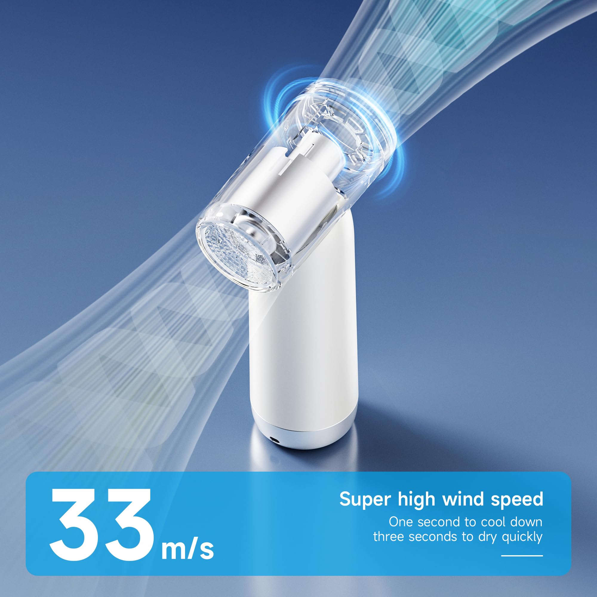 Electric Air Duster - 110,000 RPM Portable Handheld Blower, 33m/s High-Speed Jet Fan | Rechargeable & Eco-Friendly Alternative to Compressed Canned Air | Perfect for Computer, Keyboard, Camera Lens Cleaning & Home Dusting | White