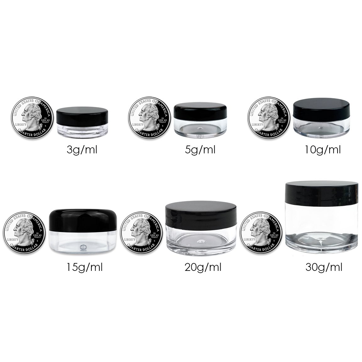 50-Piece 5g/5ml Clear Round Acrylic Jars with Blue Lids - Perfect for Cosmetics, Lotions, Creams, Makeup, Beads, Charms & DIY Crafts - Ideal for Home Organizing, Travel Containers & Small Item Storage