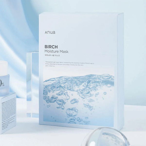 Anua Birch Moisture Mask Set - 10 Sheet Facial Masks (25ml Each) for Hydration & Glowing Skin | Korean Skincare for Dry, Sensitive Skin | Perfect for Spa Day, Self-Care Routine & Travel