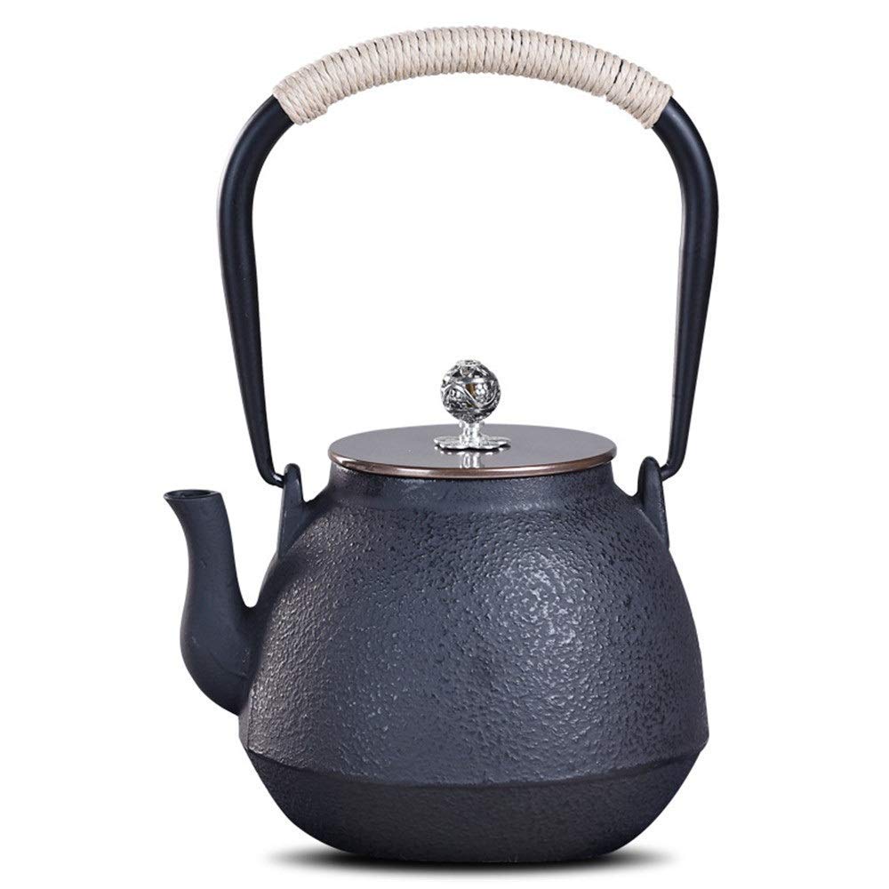 Handmade Black Iron Teapot 1000ML - Rustic Texture Large Cast Iron Teapot with Fine Wok Work - Perfect for Brewing Green Tea, Herbal Tea & Home Decor - Ideal for Tea Ceremonies, Gifts & Japanese Tea Culture