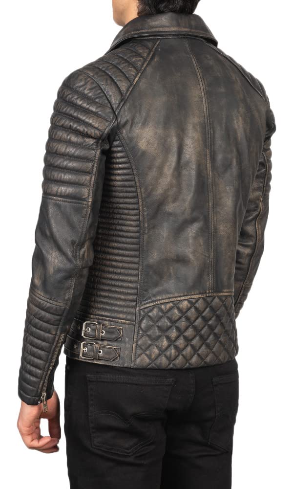 The Jacket Maker Armand Biker Real Leather Jacket for Men | Premium Asymmetrical Motorcycle Jacket | Perfect for Riding, Casual Wear & Fashion Outfits