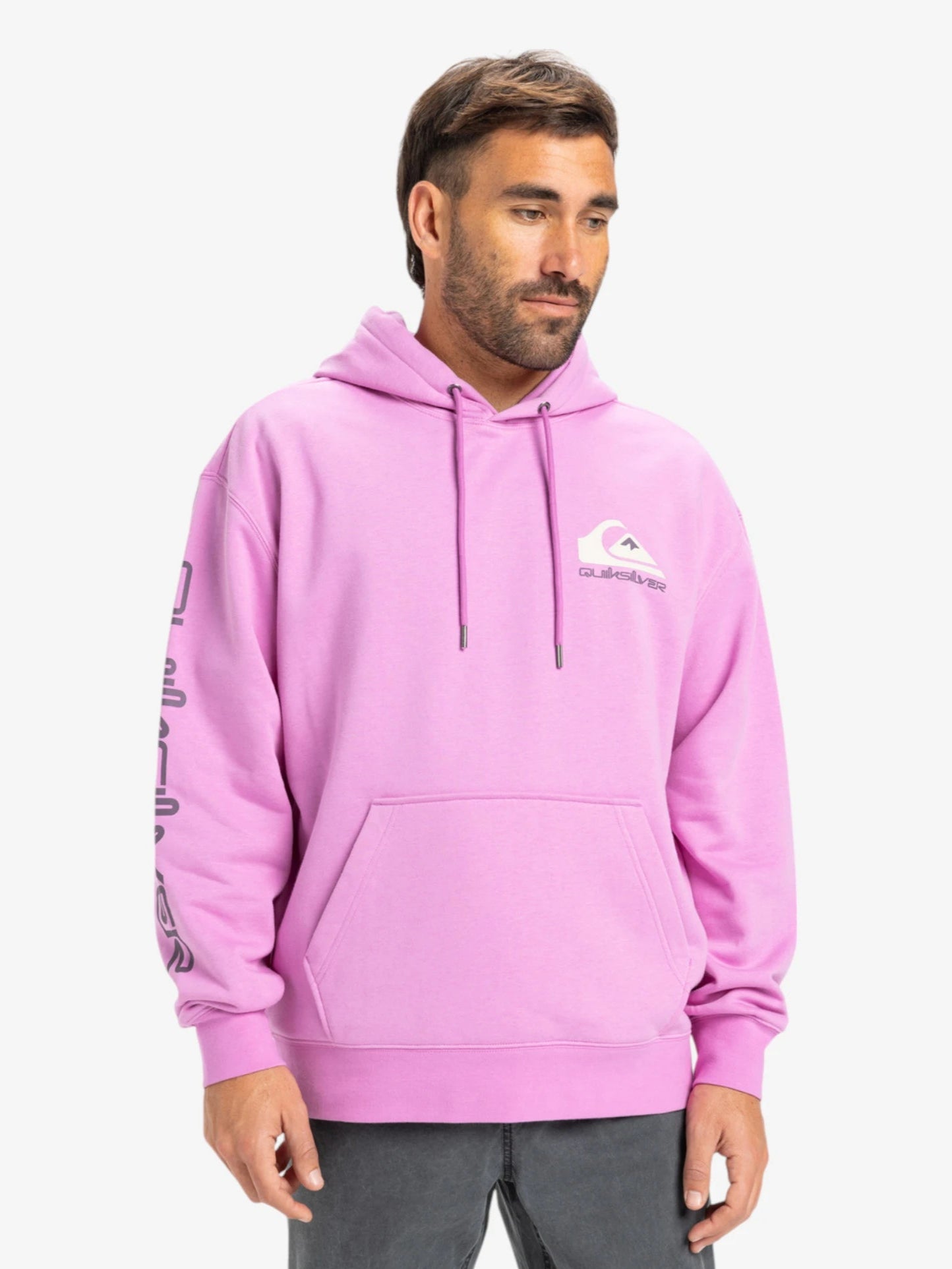 Quiksilver Omni Logo Pink Hoodie - Women's Casual Pullover Sweatshirt for Outdoor Activities & Everyday Wear