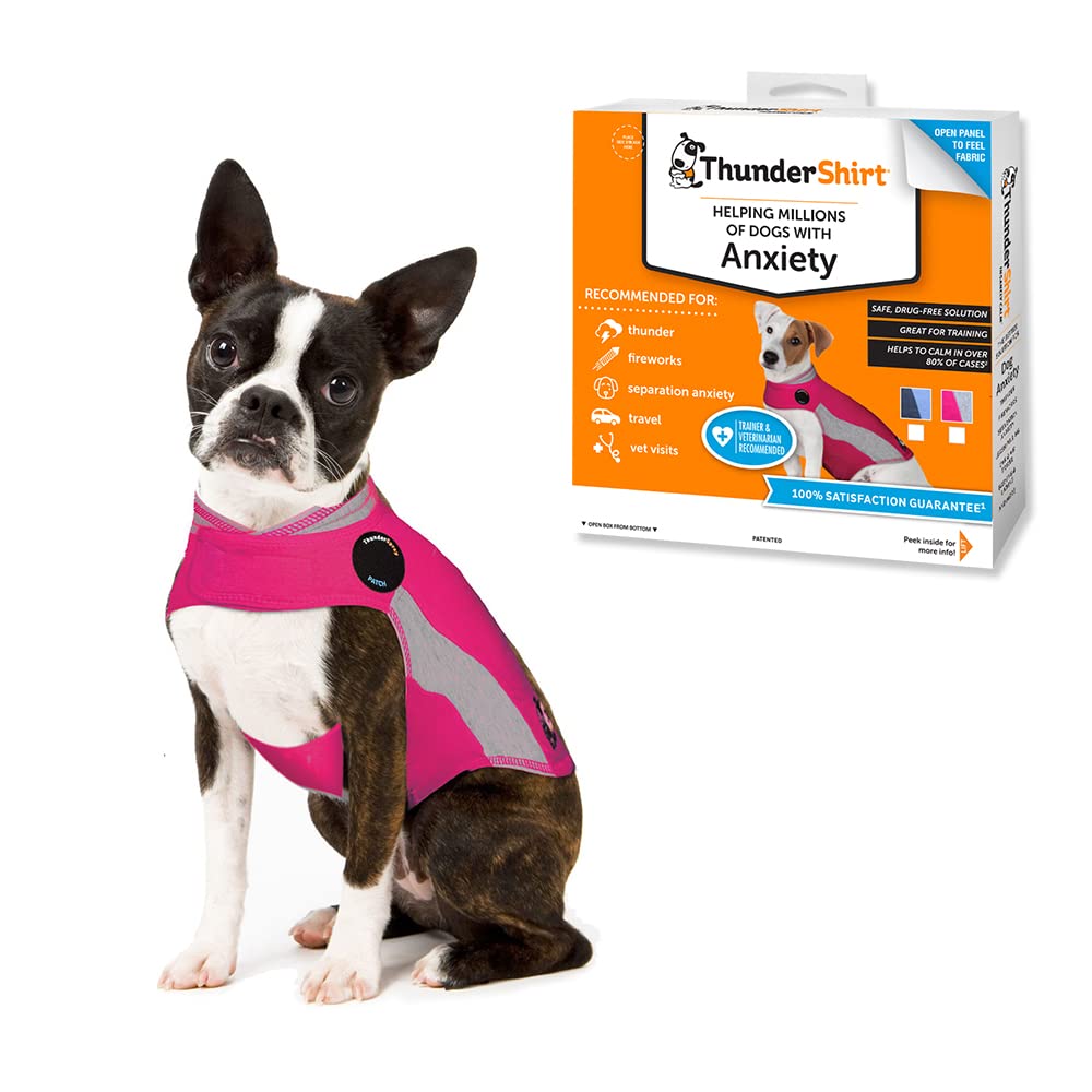 ThunderShirt for Dogs - X Small Pink Polo Dog Anxiety Vest | Calming Solution for Anxious Pets | Perfect for Thunderstorms, Fireworks & Travel