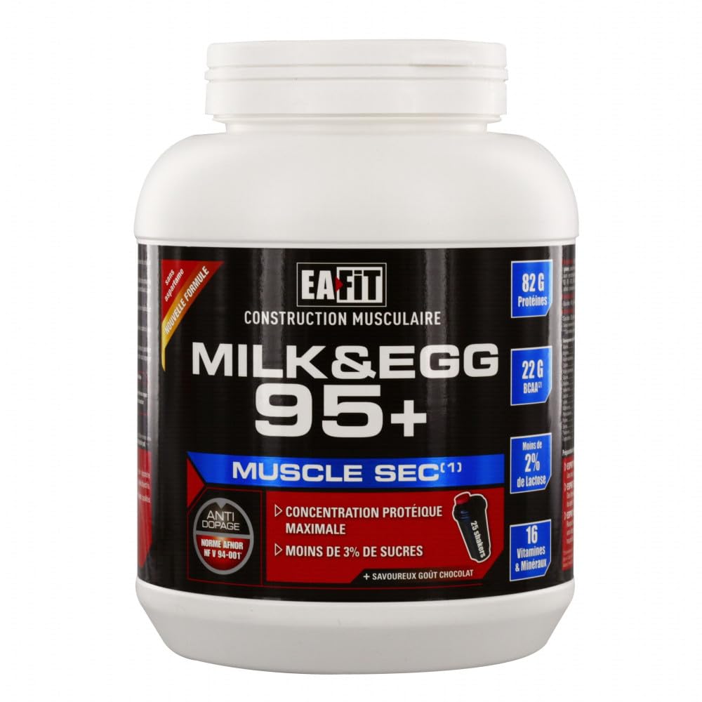 Eafit Milk & Egg Protein Powder 750g - Vanilla Flavor for Muscle Growth & Definition | Ideal for Post-Workout Recovery & Fitness Enthusiasts