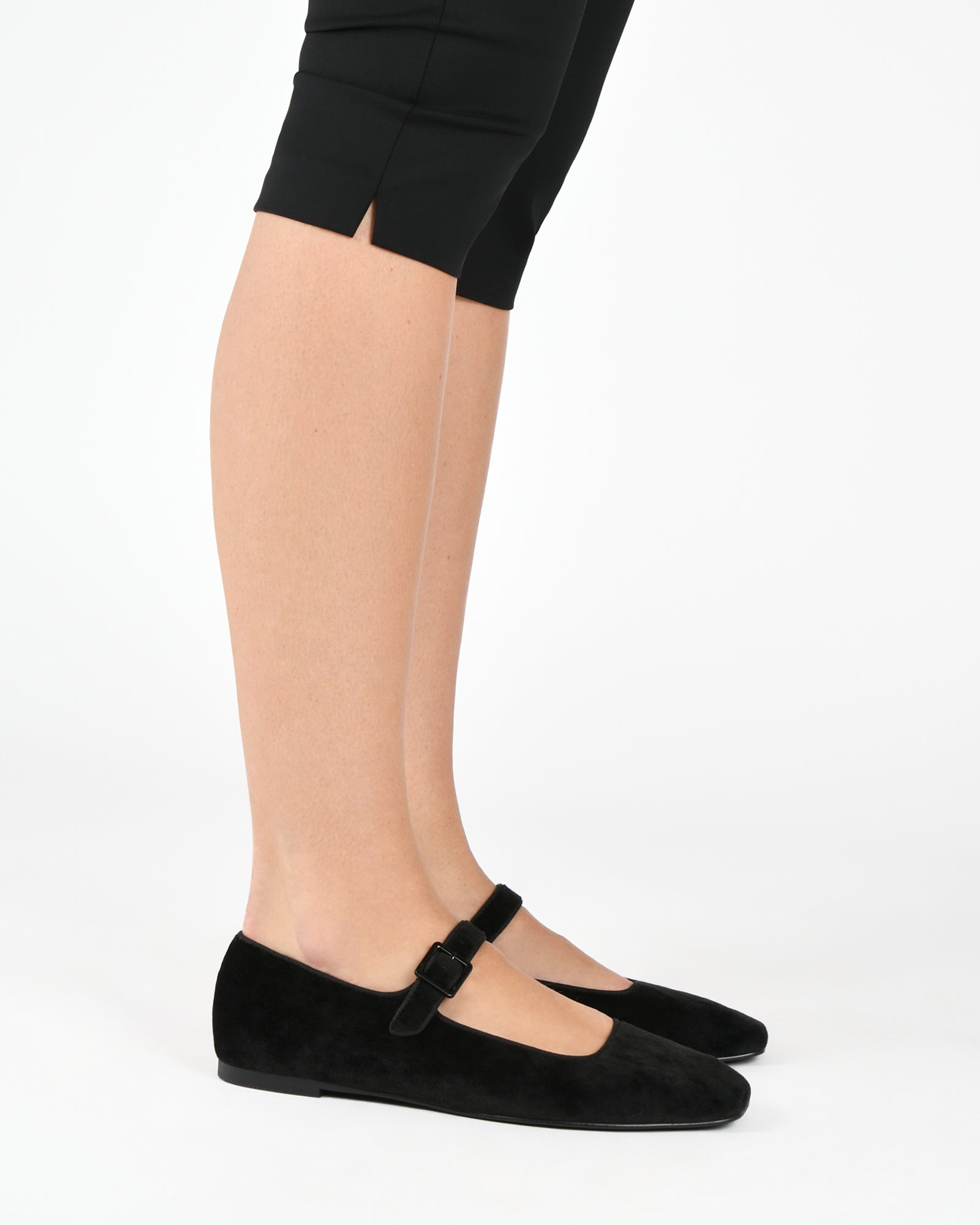 SERAFINA Women's Black Velvet Casual Flats - Comfortable Slip-On Loafers for Work, Office, and Everyday Wear