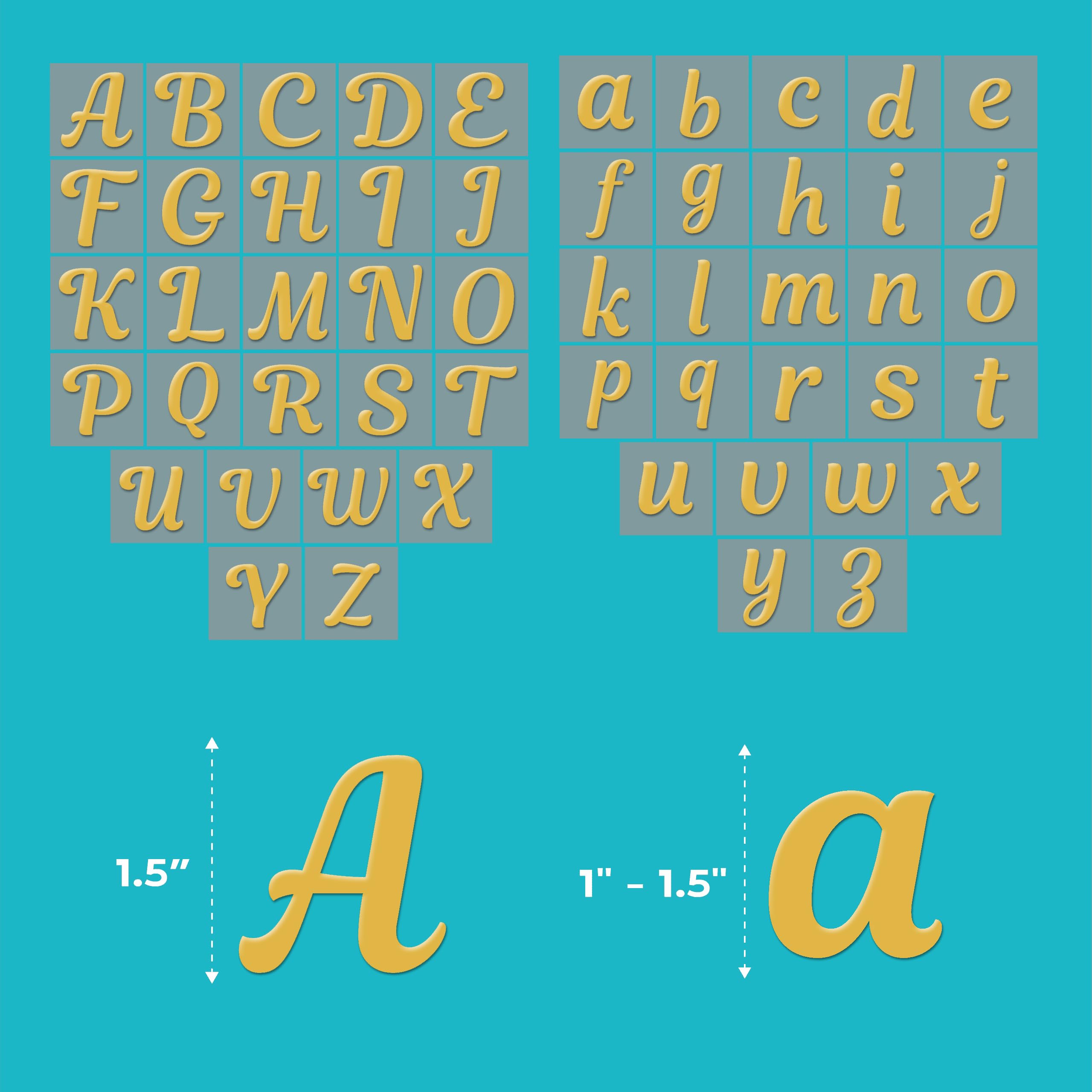 208pcs Gold Iron On Letters for Fabric & Clothing - 1.5