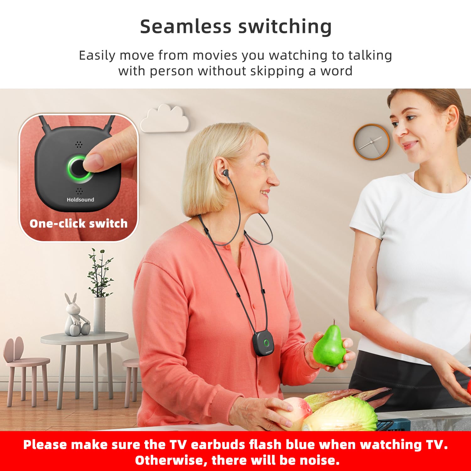 **Wireless TV Headphones for Seniors – Comfortable Bluetooth Earbuds with USB & Optical Transmitter, 15-Hour Battery, 100ft Range, No Delay – Ideal for TV Watching, Movies, and Hearing Assistance (Black)**