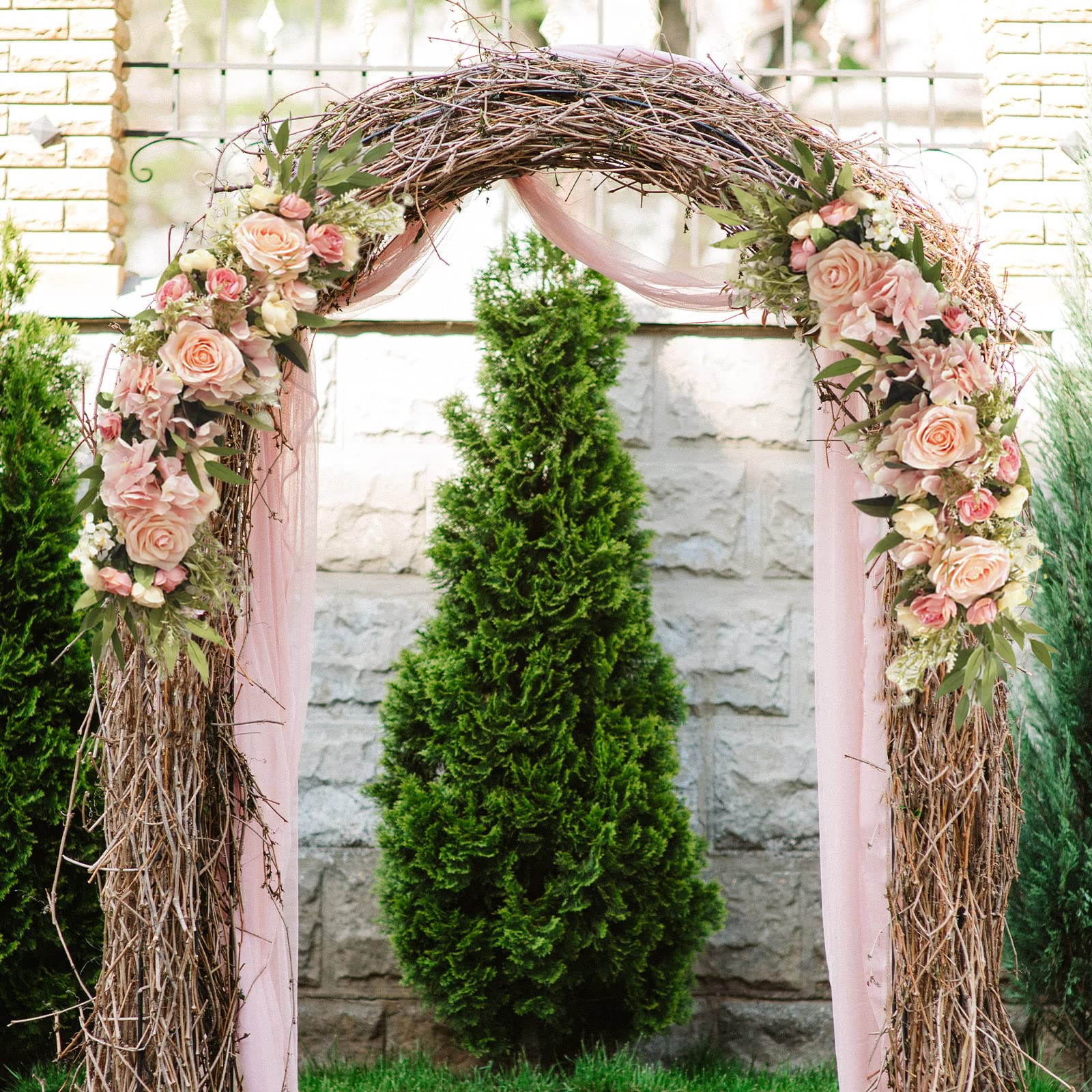 Artificial Rose Flower Swag - Wedding Arch & Chair Decor, Fake Floral Arrangement for Table Decorations & Welcome Signs (Red) | Perfect for Wedding Ceremonies, Bridal Showers & Home Decor
