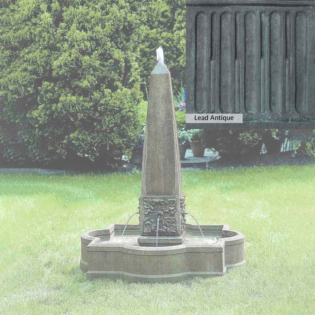 Campania International Palazzo Obelisk Fountain - Outdoor Garden Water Fountain for Patio, Yard, and Landscape Decor - Classic Italian Design with LED Lights
