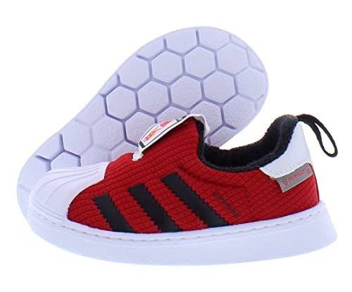 adidas Superstar 360 Baby Boys Shoes Size 8.5 - Red/Black | Comfortable Sneakers for Toddlers, Kids First Walking Shoes, Casual & Playtime Footwear