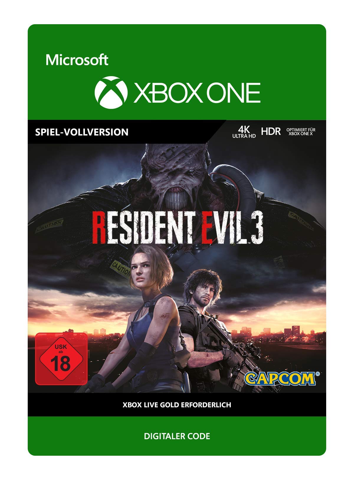 Resident Evil 3 Standard Edition Xbox One Game - Digital Download Code | Survival Horror Action Adventure for Xbox Console Gamers
