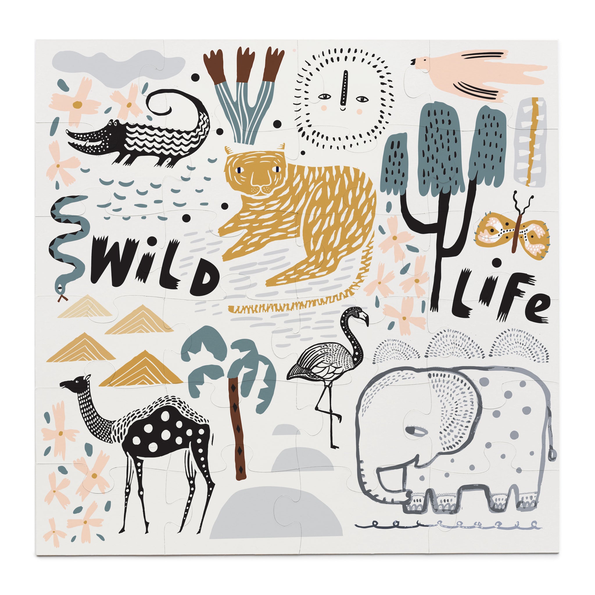 Wild Life Animal Floor Puzzle for Kids - 36 Piece Jumbo Puzzle with Educational Wildlife Scenes - Perfect for Playrooms, Classrooms & Family Game Nights