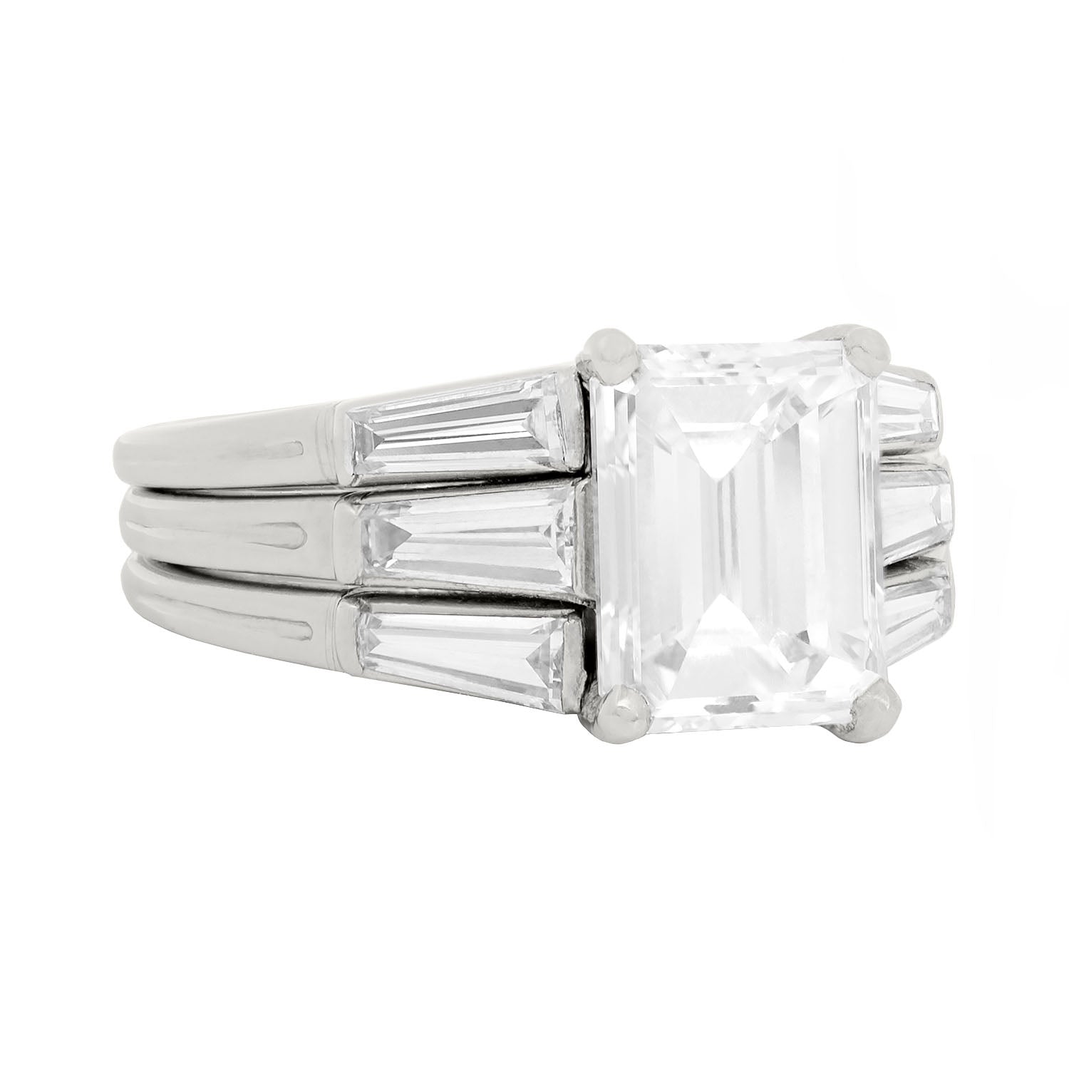 TIFFANY & CO Retro Platinum GIA Certified 3.03ctw Emerald Cut Diamond Engagement Ring - Perfect for Proposals, Anniversaries & Special Occasions