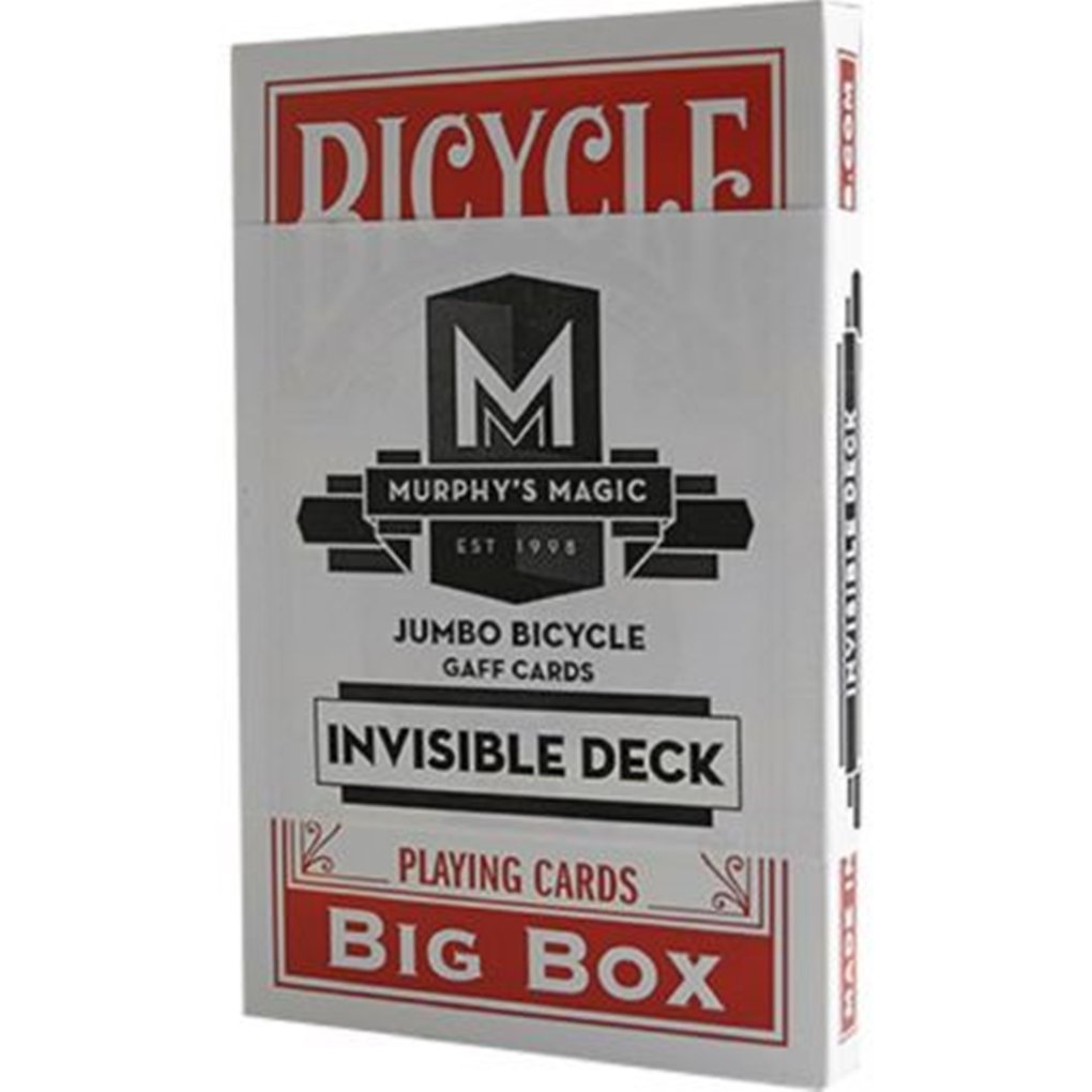 Jumbo Invisible Deck Bicycle Playing Cards (Red) - Premium Magic Trick Cards for Close-up Magic, Cardistry & Professional Performances
