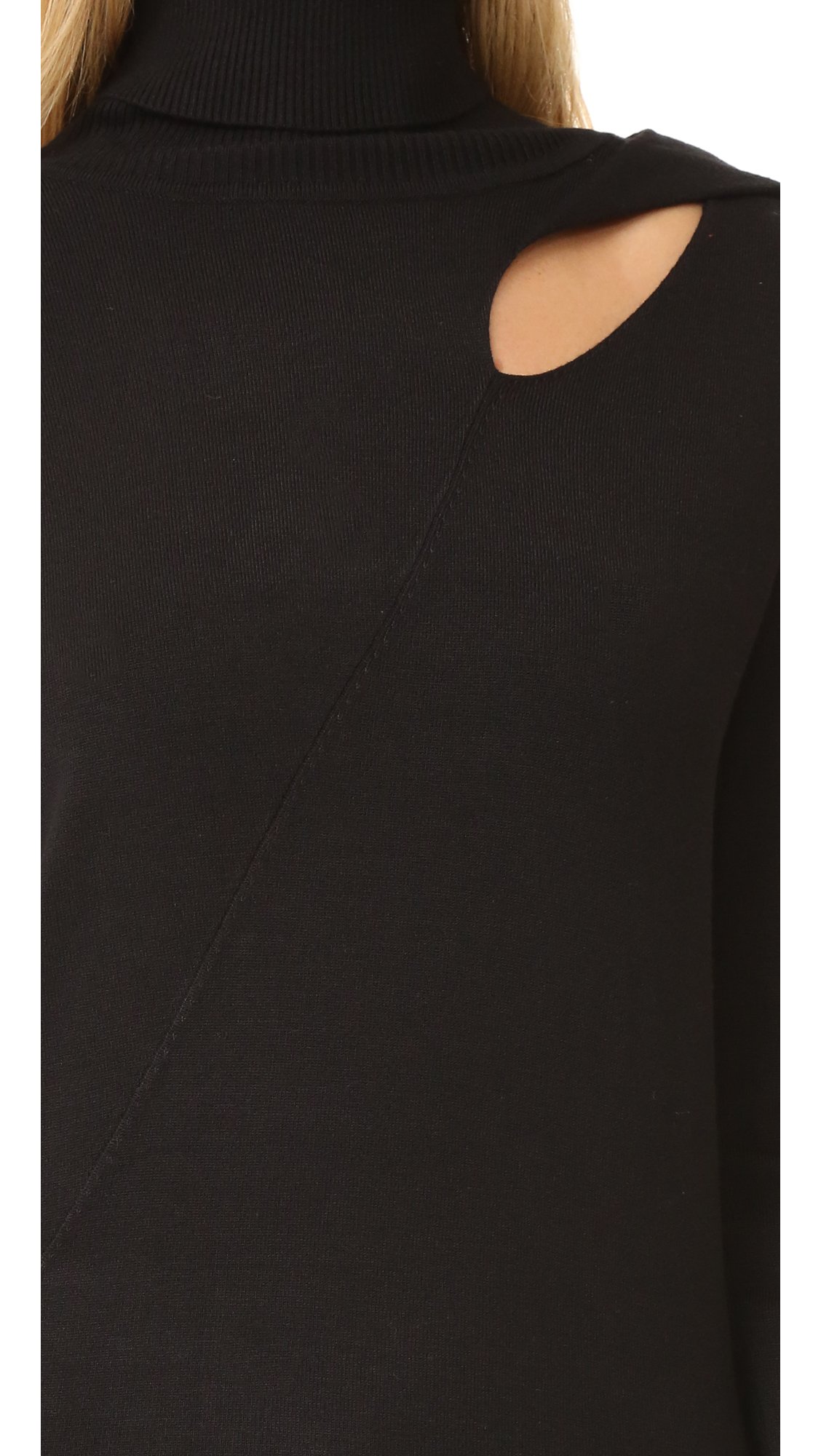 525 America Women's Cut Out Fine GG Turtle Neck Sweater - Soft Knit Pullover for Fall & Winter - Perfect for Office, Date Night and Casual Outfits