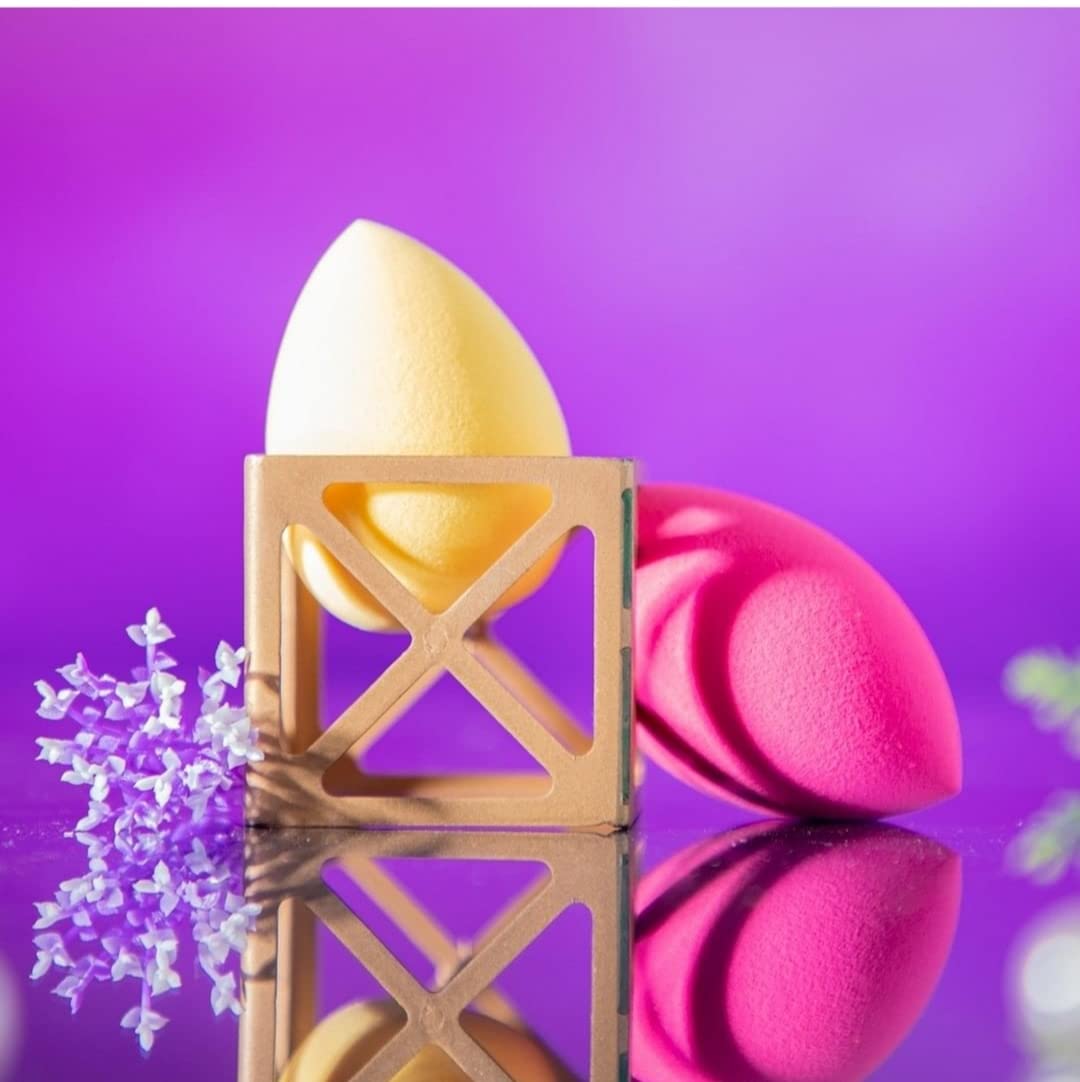 Premium Beauty Blender Sponge Set (Pack of 2) - Washable & Reusable Makeup Puff with Storage Box for Women | Perfect for Foundation, Concealer & Powder Application