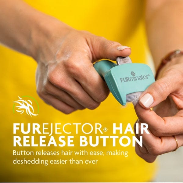 FURminator Small Cat Deshedding Tool for Short Hair - Reduce Shedding & Hairballs, Gentle Grooming Brush for Indoor Cats - Perfect for Daily Brushing & Coat Maintenance