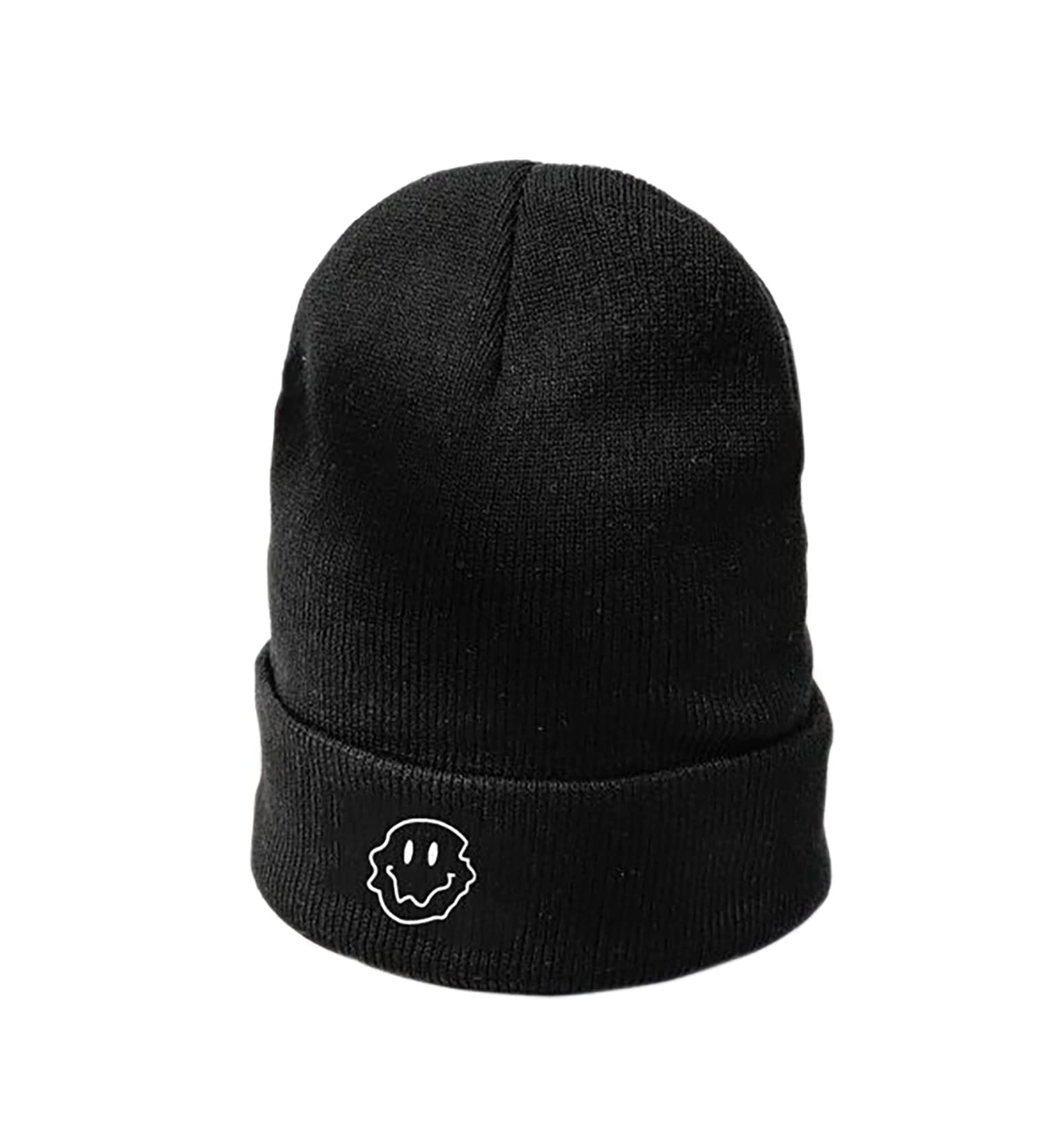 Unisex Y2K Smiley Face Graphic Knit Beanie - Warm Winter Skull Cap for Men & Women | Trendy Streetwear Accessory for Urban Fashion & Outdoor Activities