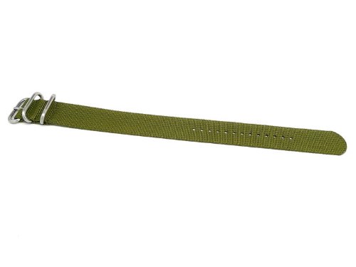 Military Watch Strap - 18mm Ballistic Nylon Olive for Outdoor & Tactical Use