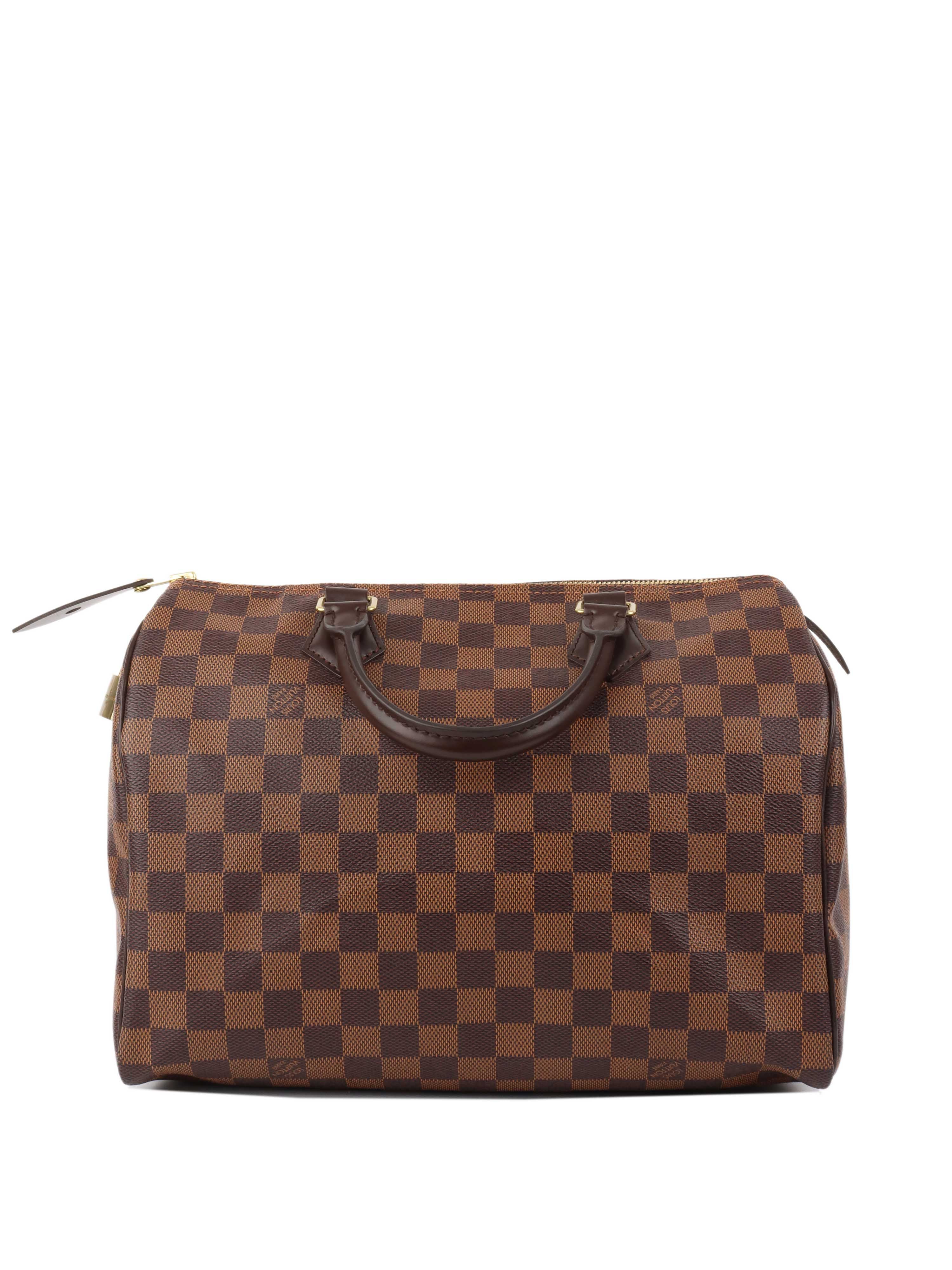 Louis Vuitton Damier Ebene Speedy 30 Handbag - Authentic Luxury Crossbody Bag for Women | Perfect for Travel, Work & Everyday Use