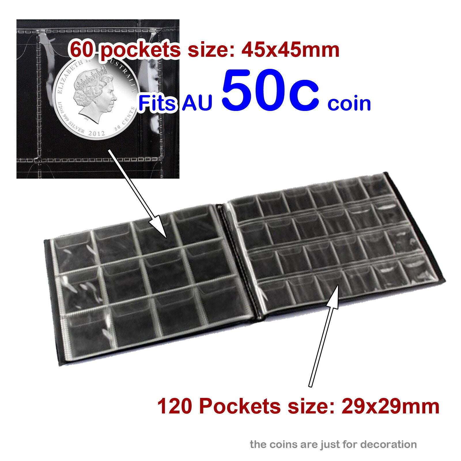 180 Coin Holder Collection Book - Storage for Collecting Money, Pennies & Coins - Durable Coin Album for US Coins, Quarters & Nickels - Perfect for Coin Collectors, Hobbyists & Numismatists (Great for Organizing, Displaying & Protecting Your Coin Collection)