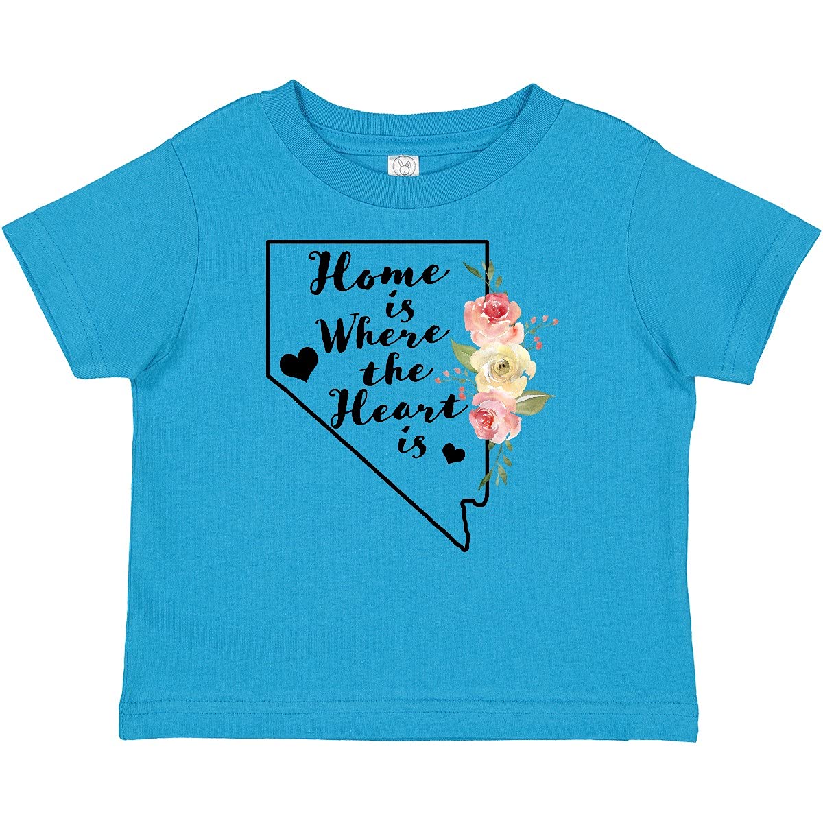 Inktastic Nevada Home is Where The Heart is Watercolor Floral Baby T-Shirt - Soft Cotton Infant Tee for Newborns, Boys & Girls - Perfect for Family Photos, Playdates & Special Occasions