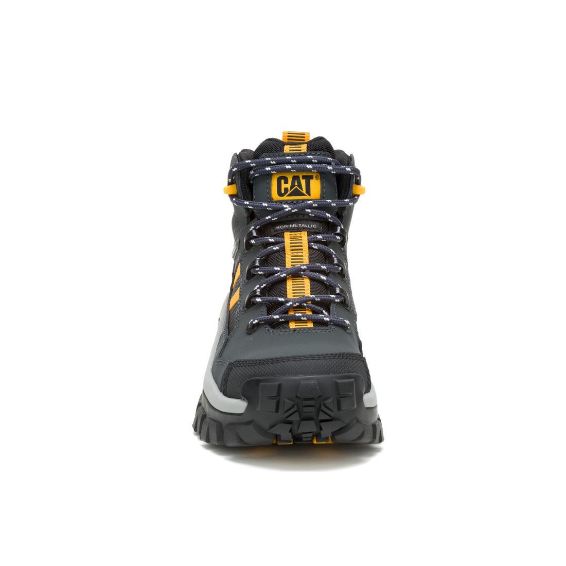 Invader Mid Vent Waterproof Composite Toe Work Boots - Dark Shadows - Slip Resistant & Comfortable for Construction, Landscaping & Outdoor Jobs