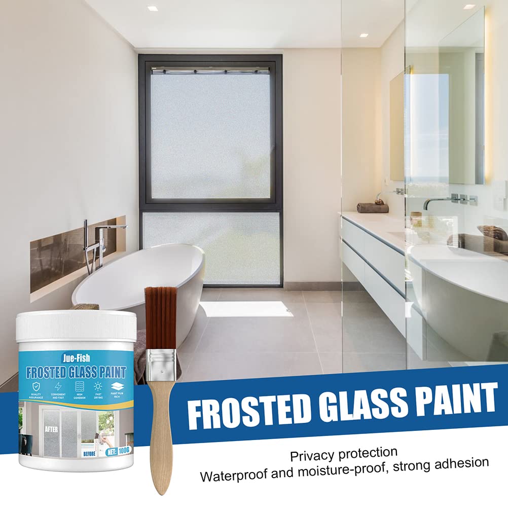 Frosted Glass Paint for Windows & Doors - 100ML Waterproof Window Tinting Film Alternative - DIY Privacy Frosting Solution for Bathroom, Office, and Home Decor