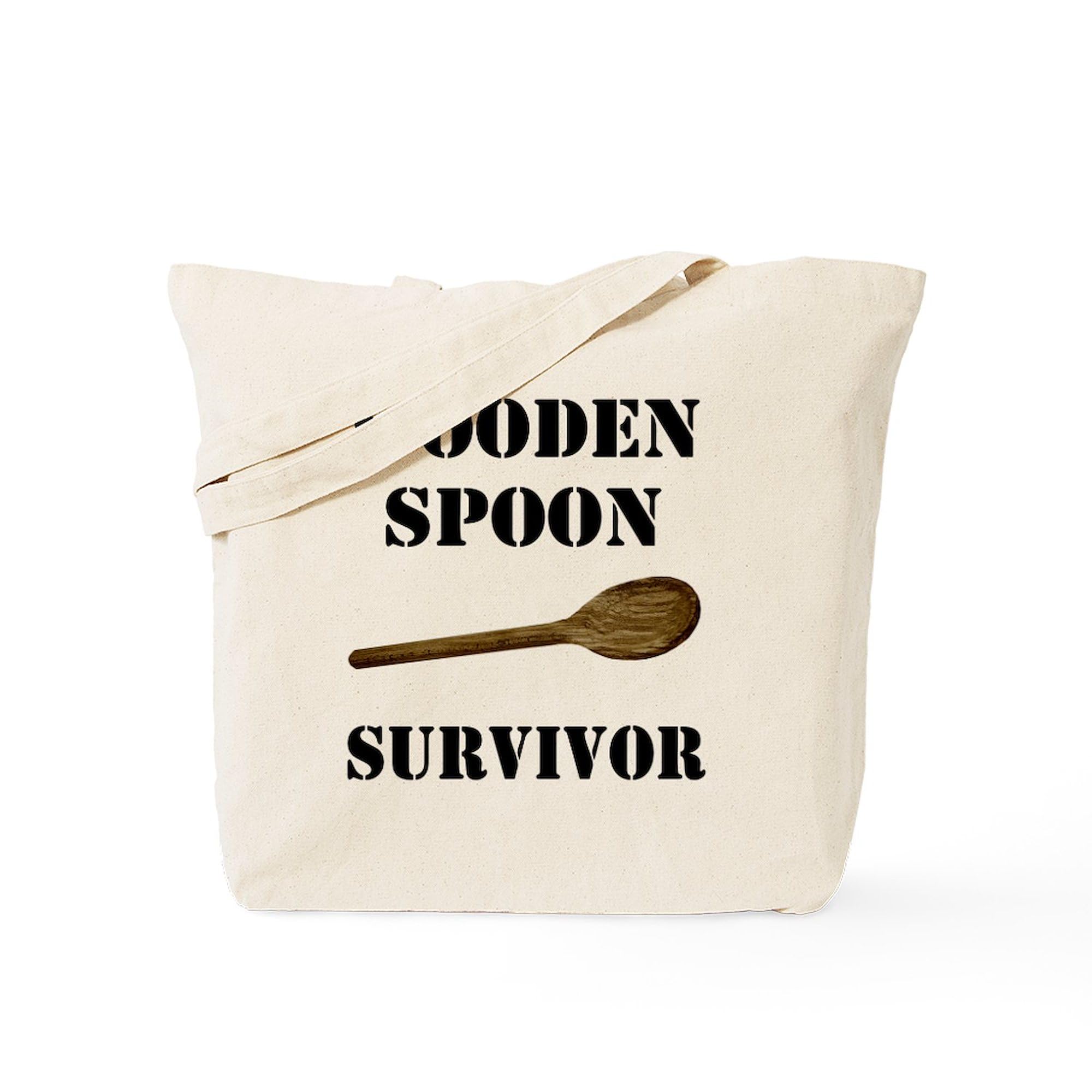 Wooden Spoon Survivor Tote Bag - Natural Canvas Reusable Shopping Bag for Groceries, Beach & Farmers Market | Eco-Friendly Cotton Tote with Unique Design