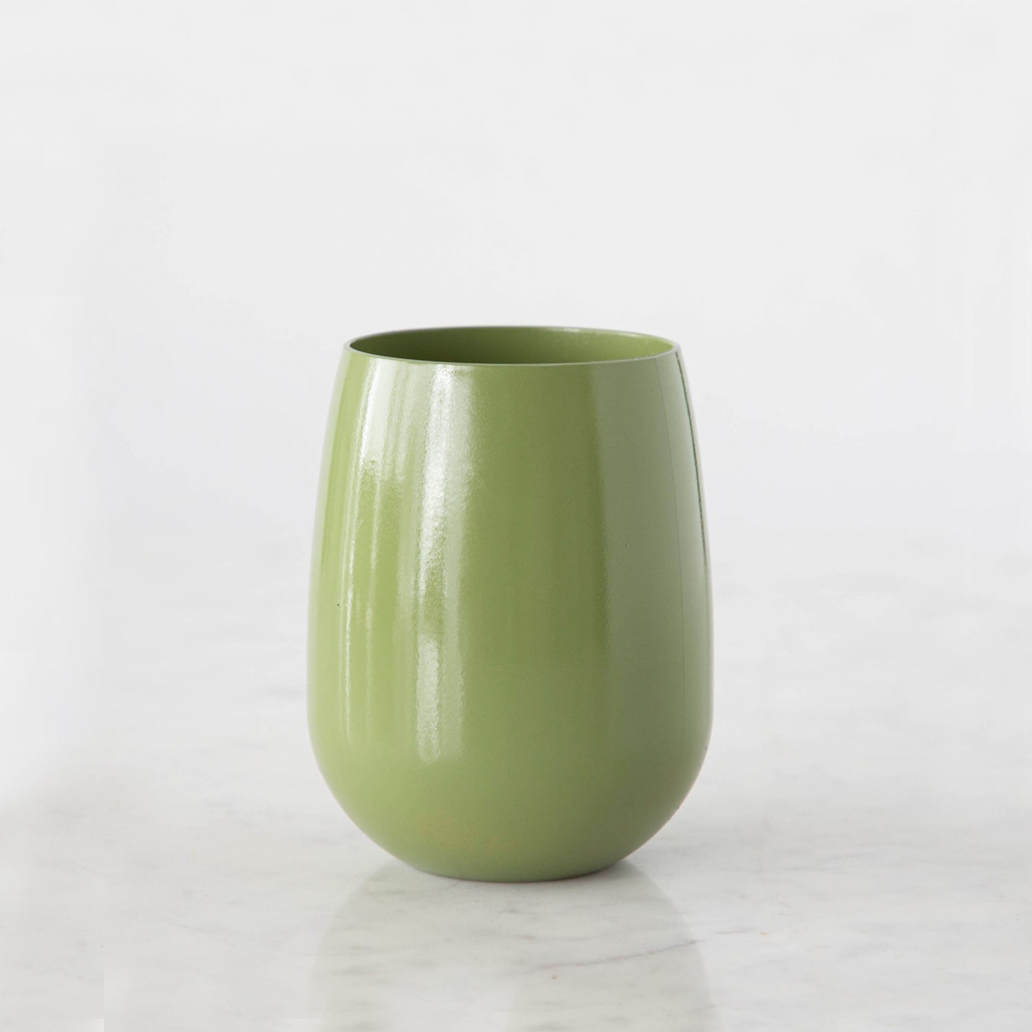 Stemless Wine Glasses Set of 4 - Shatterproof BPA-Free Green Glass Tumblers for Red White Wine Cocktails - Perfect for Parties Picnics and Outdoor Dining