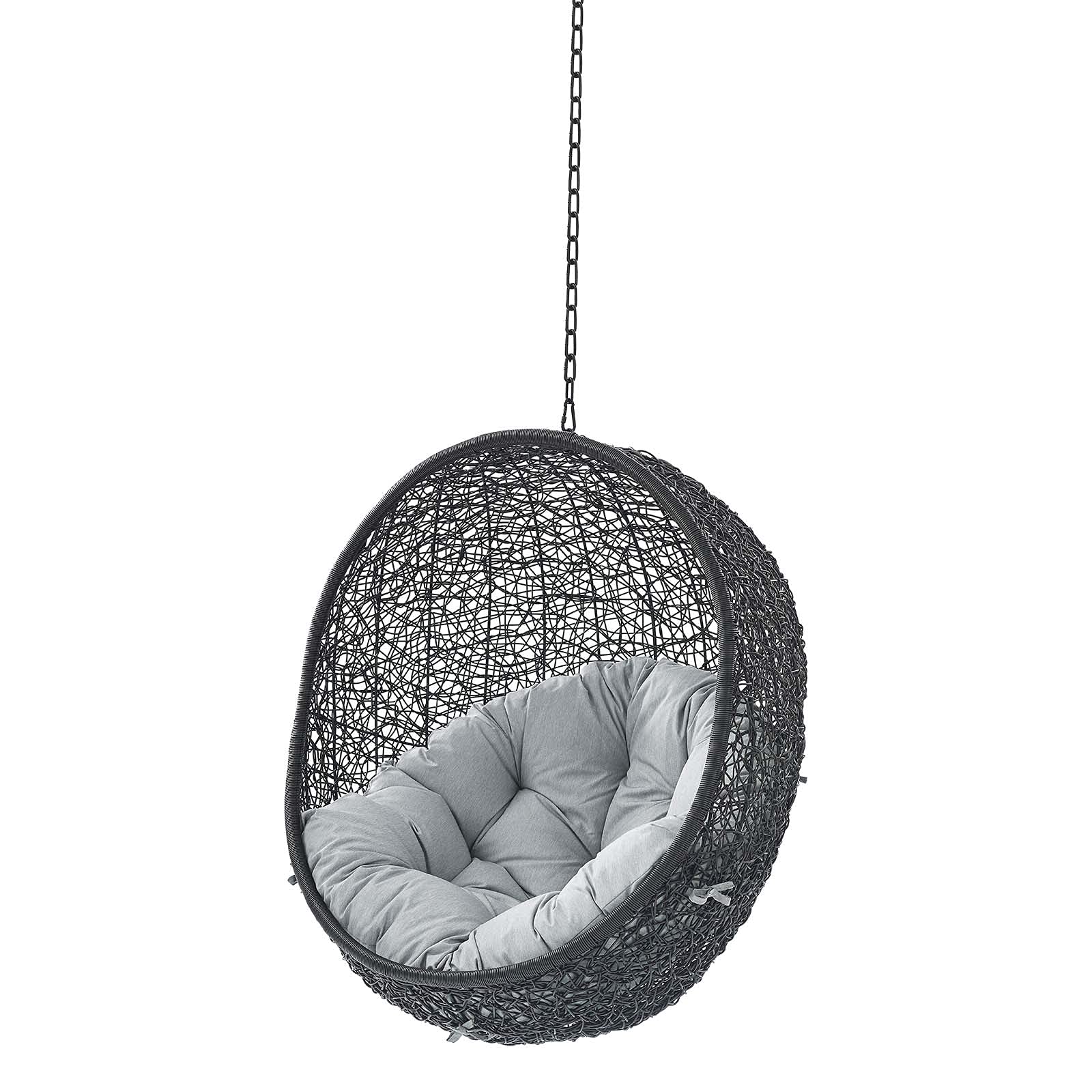Swing Lounge Chair Black Grey Modern Outdoor Patio Balcony Cafe Bistro Garden Hotel for Relaxing Lounging