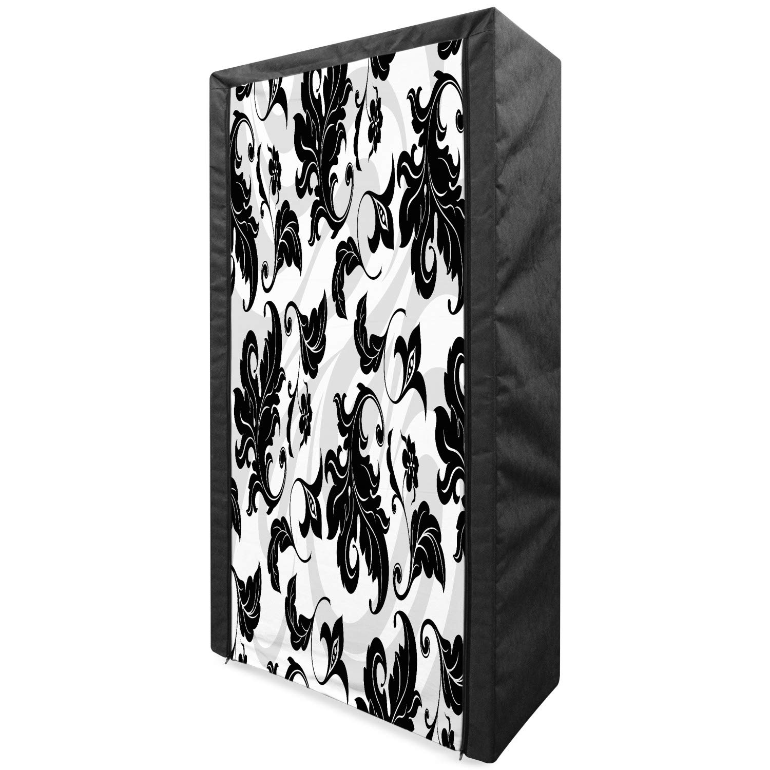 Ambesonne Floral Portable Fabric Wardrobe with Abstract Leaf Print - 33.5