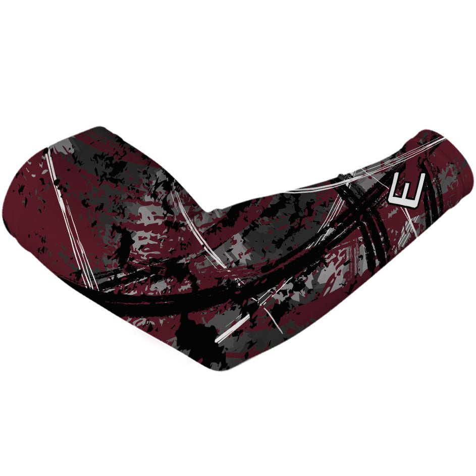 Wicked Maroon Arm Sleeve - Compression Sleeves for Basketball, Running & Sports - UV Protection & Muscle Support
