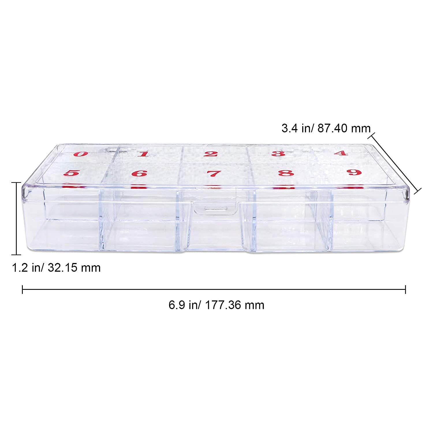 Sminakh 5-Piece Clear Nail Tips Organizer Box - Transposable Storage Case for False Nails & Acrylic Tips - Perfect for Salon, Travel & Home Nail Art Organization