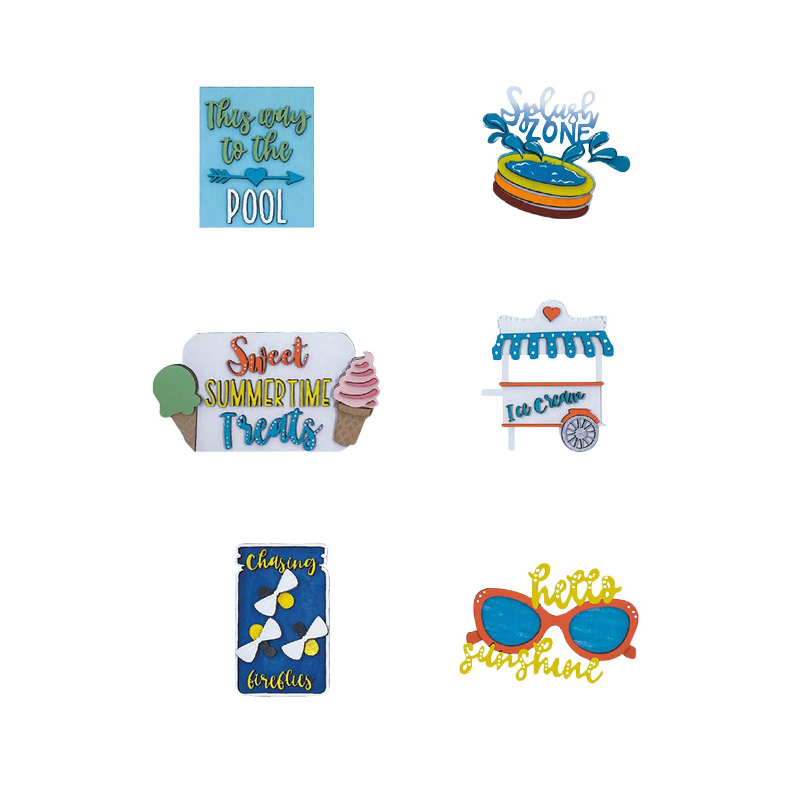 Summer Tiered Tray Decor Set - Beach Party & Farmhouse Wooden Signs for Pool Theme Home Decor | Perfect for Coastal Living, Outdoor Entertaining & Seasonal Tablescapes