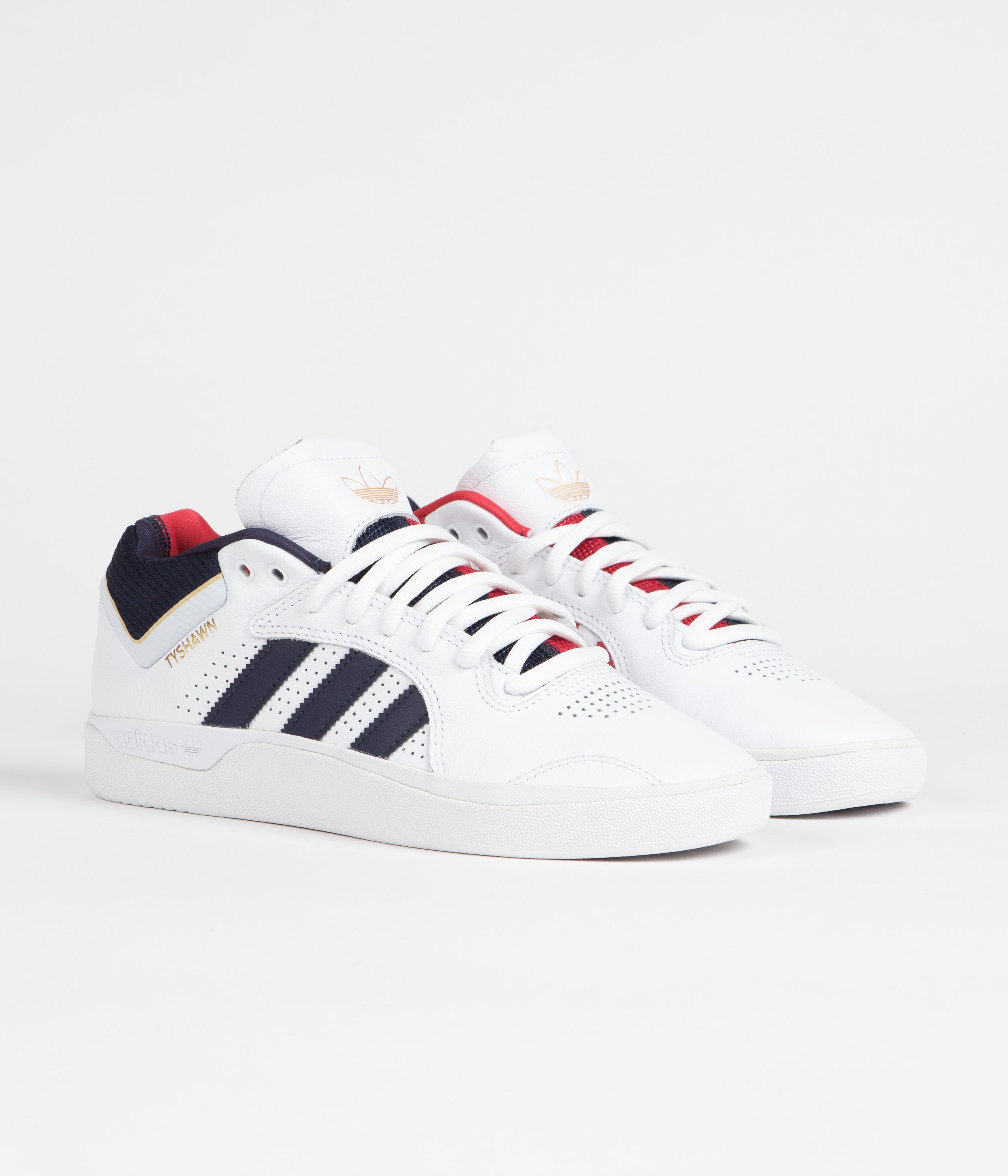 Adidas Tyshawn Shoes for Men - White/Navy/Gold Metallic Basketball Sneakers - Lightweight Comfort for Casual Wear & Sports Performance