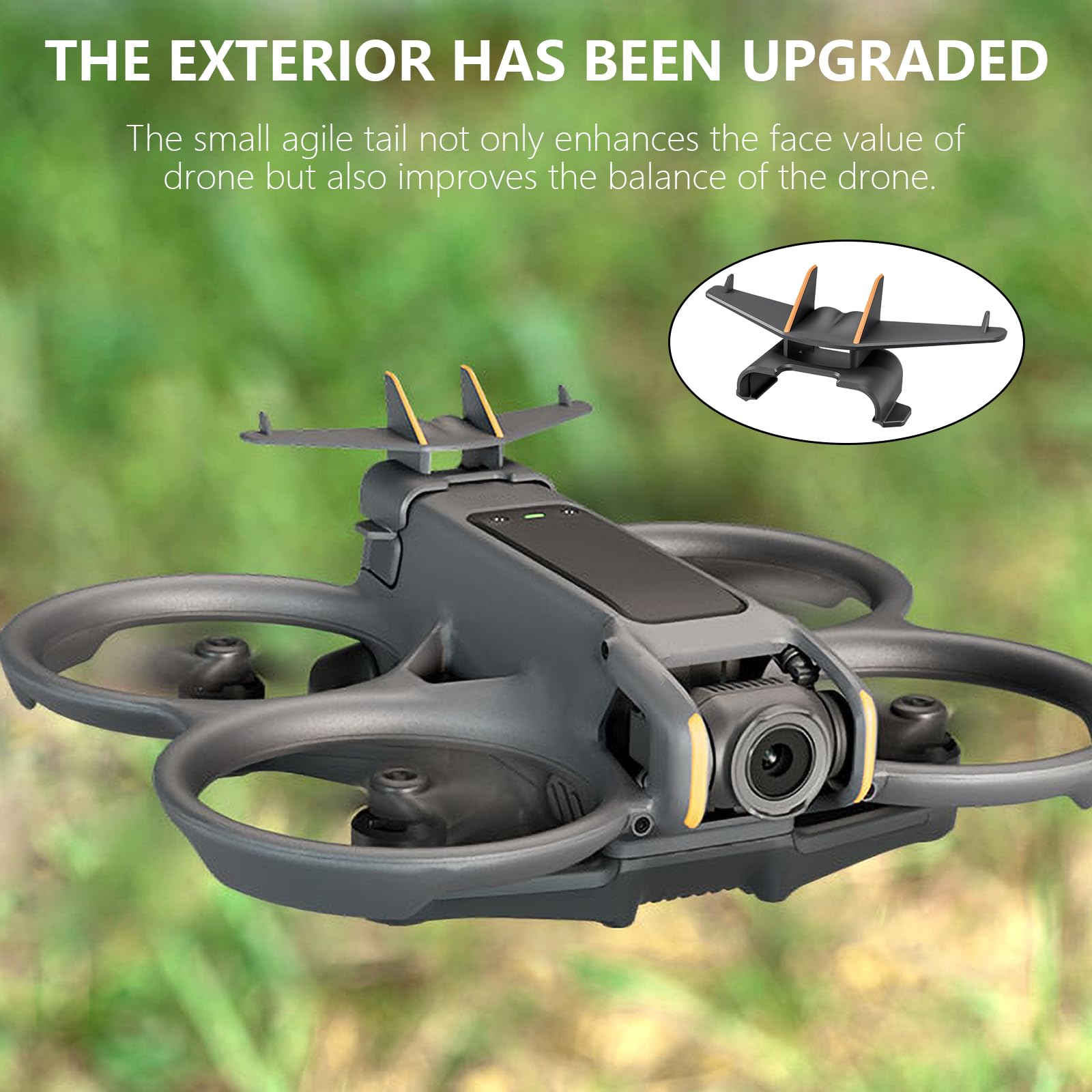 DJI Avata Drone Battery Cover - Protective Battery Case & Rear Fin for DJI Avata Drone Accessories - Perfect for Aerial Photography & FPV Racing